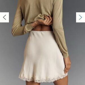 Anthropologie Tilda Mini Slip Skirt: Lace Edition Sz XS